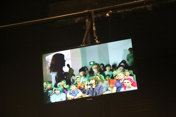 From North Carolina to South Korea, Liz Magic Laser and Wendy Osserman, 2014, performance and video installation, production still, Carolina Performing Arts, North Carolina.&amp;nbsp;