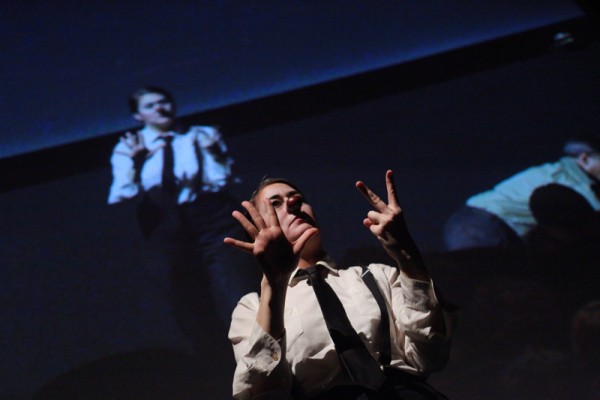 I Feel Your Pain&amp;nbsp;(A Performa Commission),&amp;nbsp;Liz Magic Laser, 2011, performance and single-channel video,&amp;nbsp;80 minutes, production still, SVA Silas Theater, New York.&amp;nbsp;Featuring Audrey Crabtree. Photo: Paula Court.